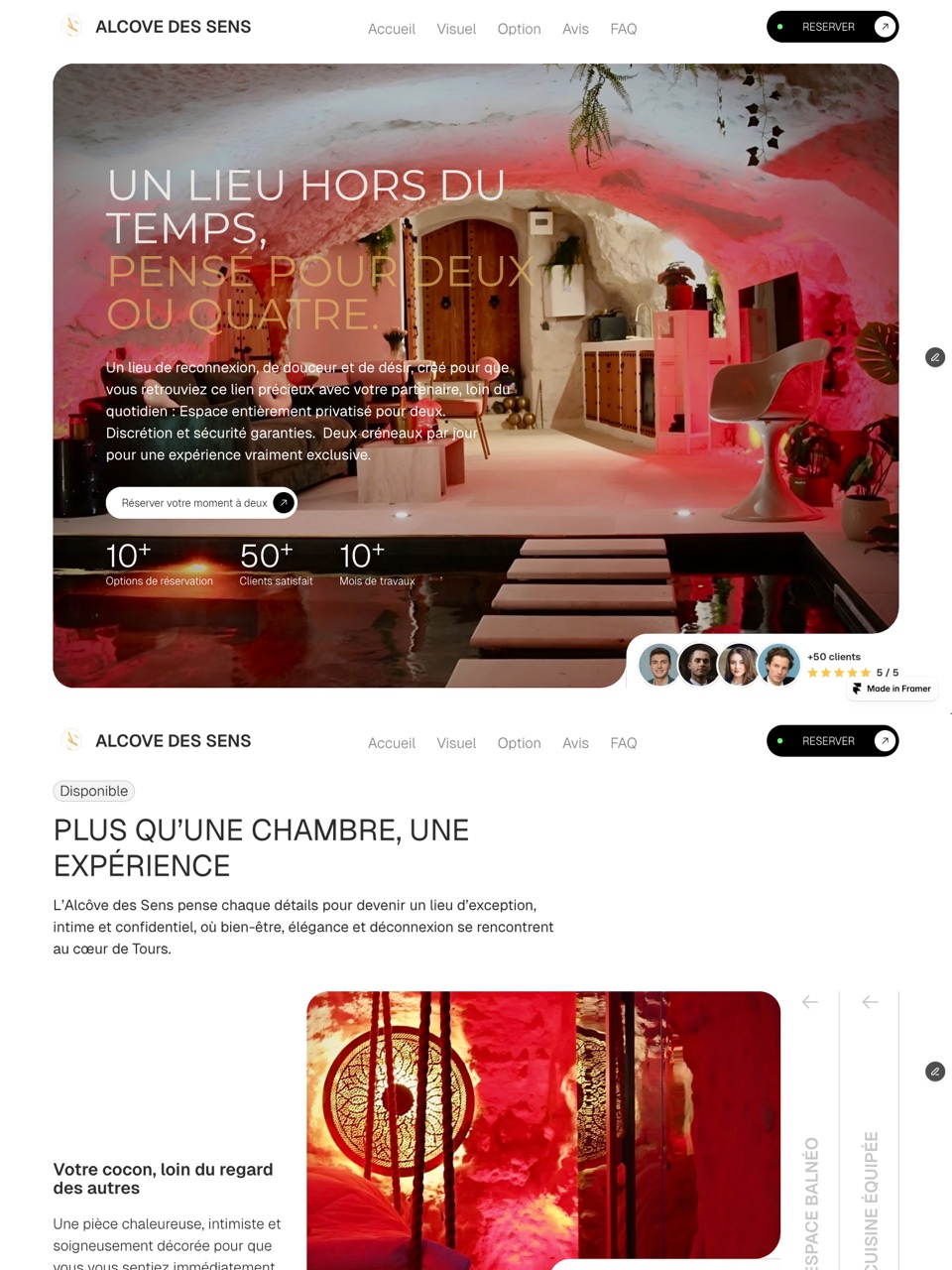 Alcôve des Sens — site livré par Openshore